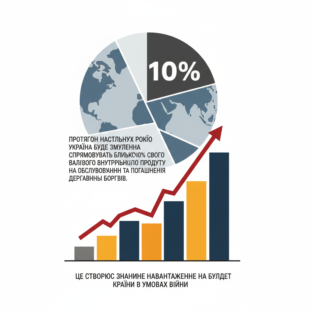 Фінансовий тягар: Україна витрачатиме 10% ВВП на виплату боргів