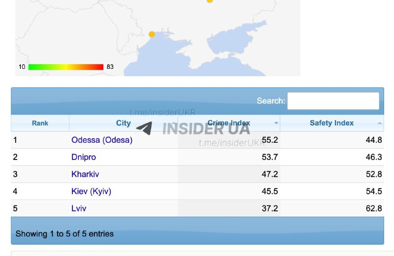 Рейтинг найнебезпечніших міст України за рівнем криміналу 4